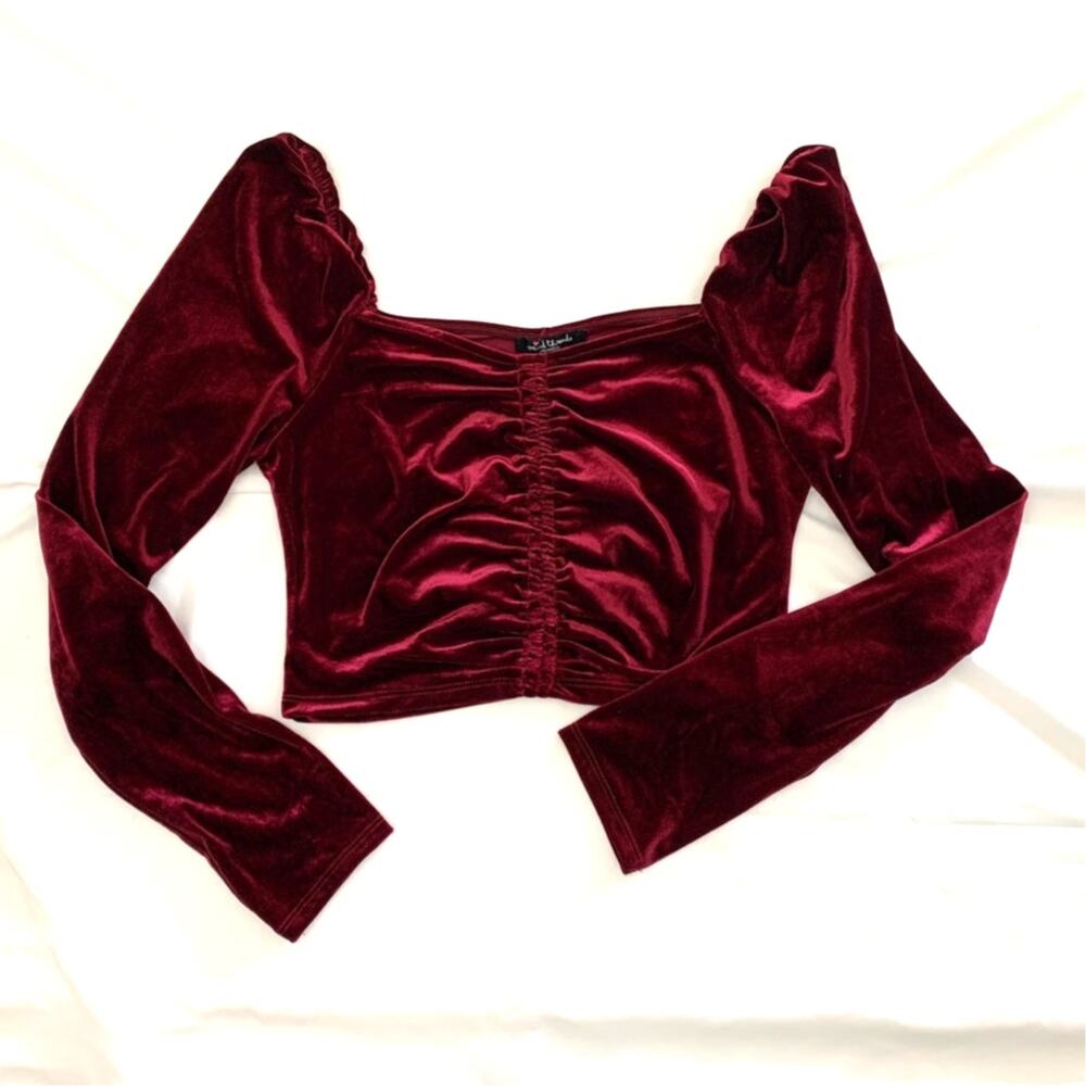 Wine Red XL Velvet Ruched Witchy Whimsigoth Pirate Cosplay Vampire Gothic Emo
